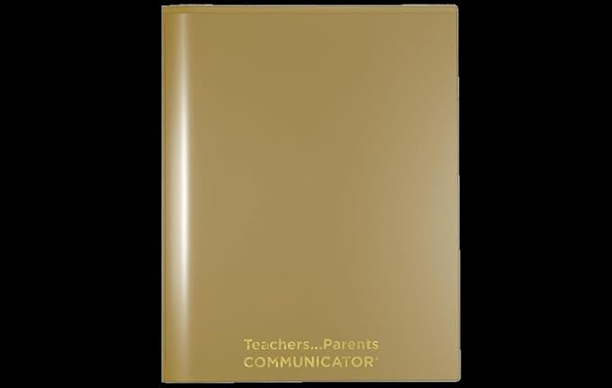 Nicky's Folders® English Communicator, Parent-Teacher Folder, Patented Tear-Resistant Flexible Plastic 2 Inside Pockets, 2 Exterior Sleeves, Letter Size Paper, Single Color(24 Pack) (Metallic Gold)