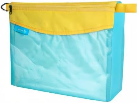 pack all Water-resistant Material Zipper Pouch, Mesh Zipper Bag for Storage, Travel, Office (Large, Blue)