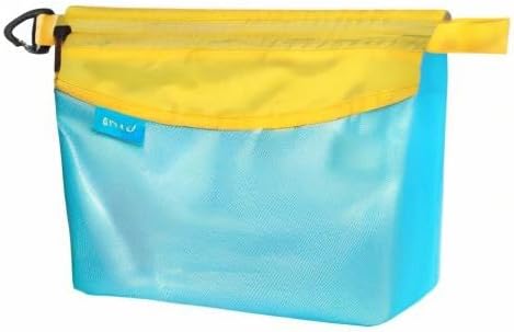 pack all Water-resistant Material Zipper Pouch, Mesh Zipper Bag for Storage, Travel, Office (Medium, Blue)