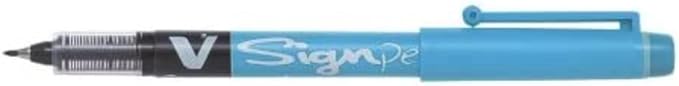 Pilot V Sign Pen Liquid Ink 2.0 mm Tip - Light Blue, Single Pen