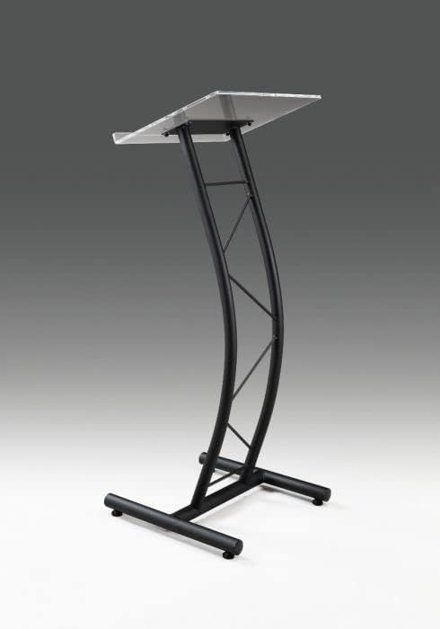 Kingdom Curved Metal Lectern with Acrylic Top, Stainless Steel Lectern Body and Clear Acrylic Top - Striking and Elegant for All Spaces