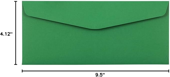 JAM PAPER #10 Business Colored Envelopes - 4 1/8 x 9 1/2 - Green Recycled - 50/Pack
