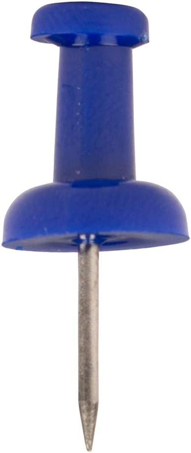 JAM PAPER Colorful Push Pins - Blue PushPins - 2 Packs of 100