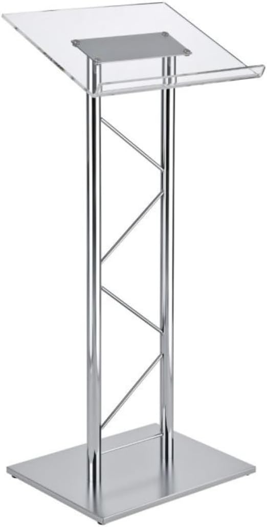 Kingdom KML9CHROME Modern & Stylish Acrylic and Chrome Podium (43.4" Height)