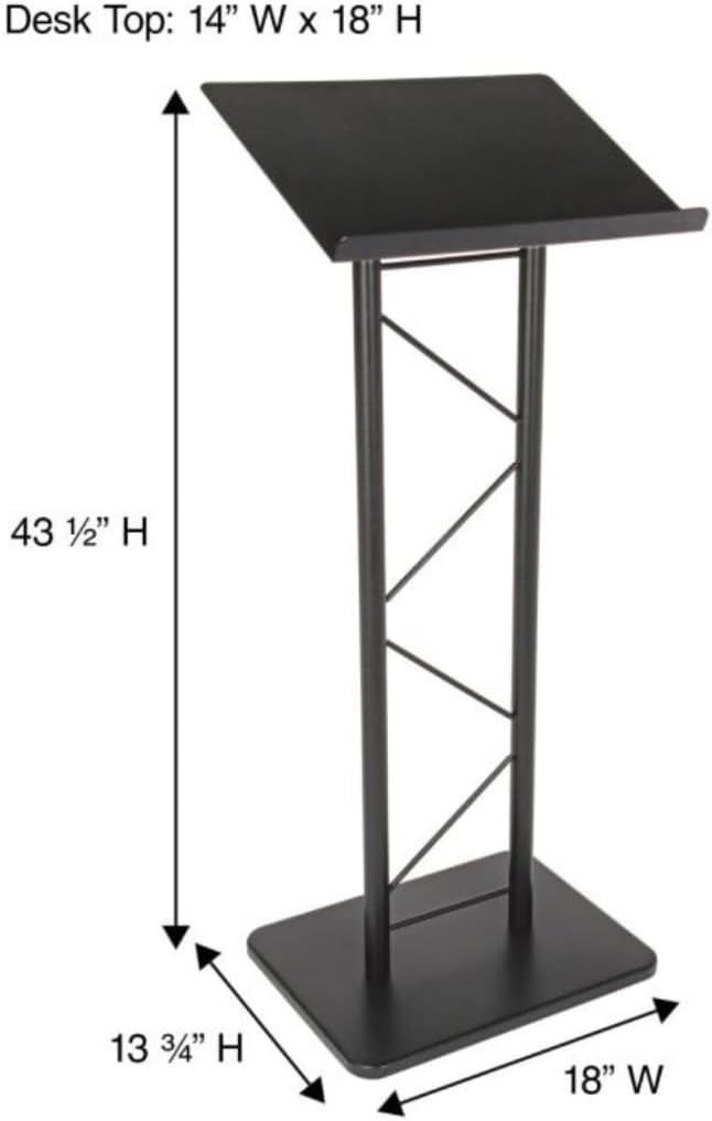 Kingdom KML7BPK1 Modern Black Metal Podium & Side Stand Bundle (KML7B + KMSTAND1)
