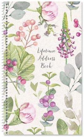 Pale Peony Address Book - 94 Pages; 5" x 8-1/2", Spiral Bound Address Book