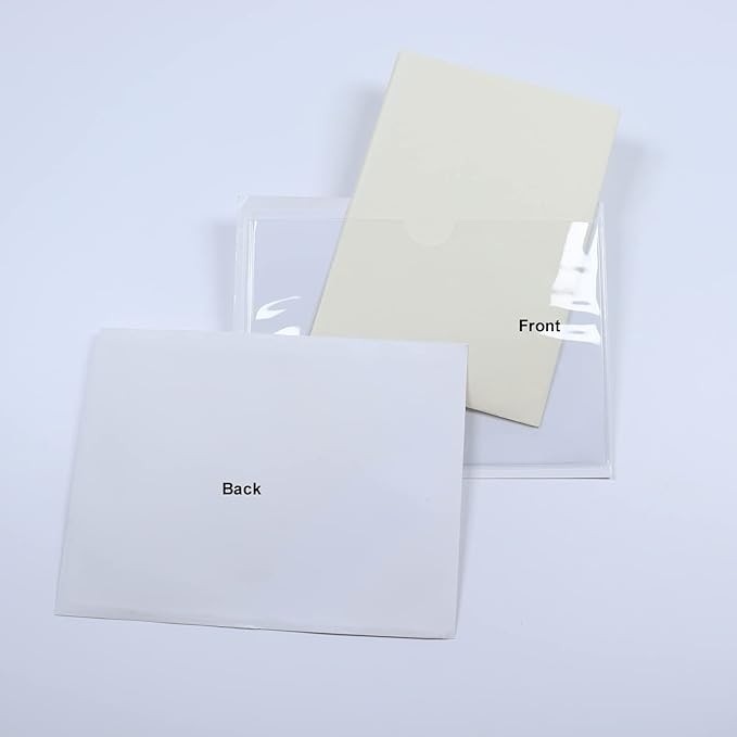 Adhesive Clear Pockets,Self Adhesive Clear Label Pockets Adhesive Card Folder Plastic Pockets Holders Sleeves for Index Cards Planners Cabinet Shelves Photo Cd,10Pieces(220x150mm)