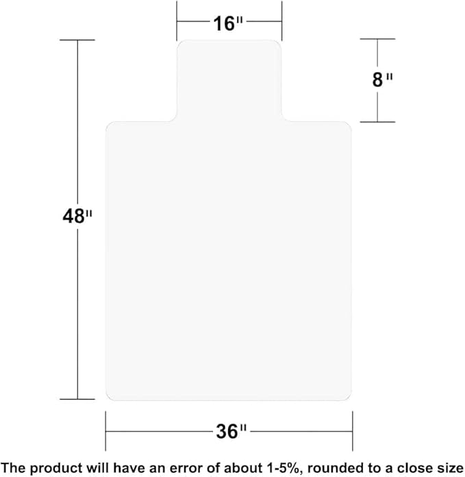 Office Chair Mat for Hard Floors, Desk Chair Floor Mat for Hardwood Floors, Clear Chair Mat for Hard Flooring - 36"" x 48"", Can't be Used on Carpet