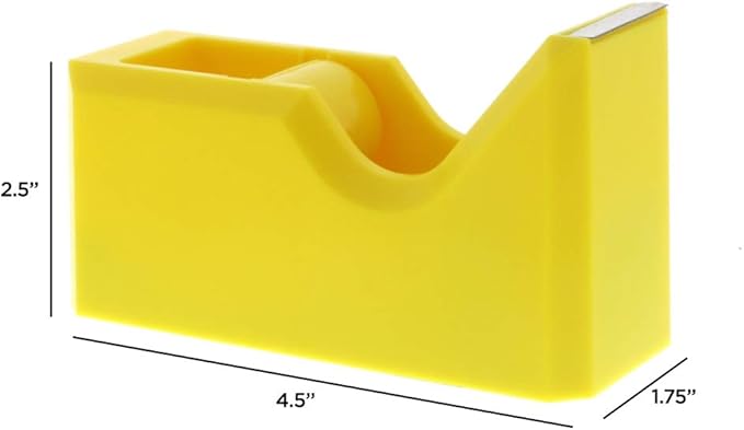 JAM PAPER Colorful Desk Tape Dispensers - Yellow - Sold Individually