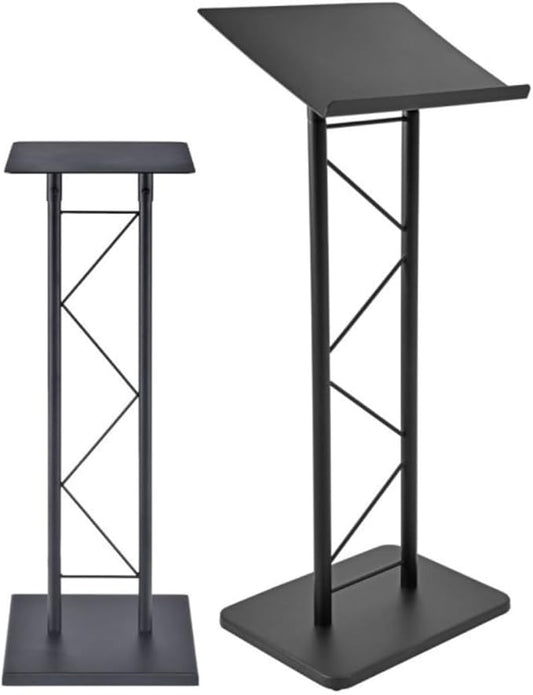 Kingdom KML7BPK1 Modern Black Metal Podium & Side Stand Bundle (KML7B + KMSTAND1)