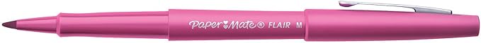 Paper Mate Flair Felt Tip Pens, Medium Point with Women’s Closet Adult Colouring Book - Assorted Colours, Count of 20