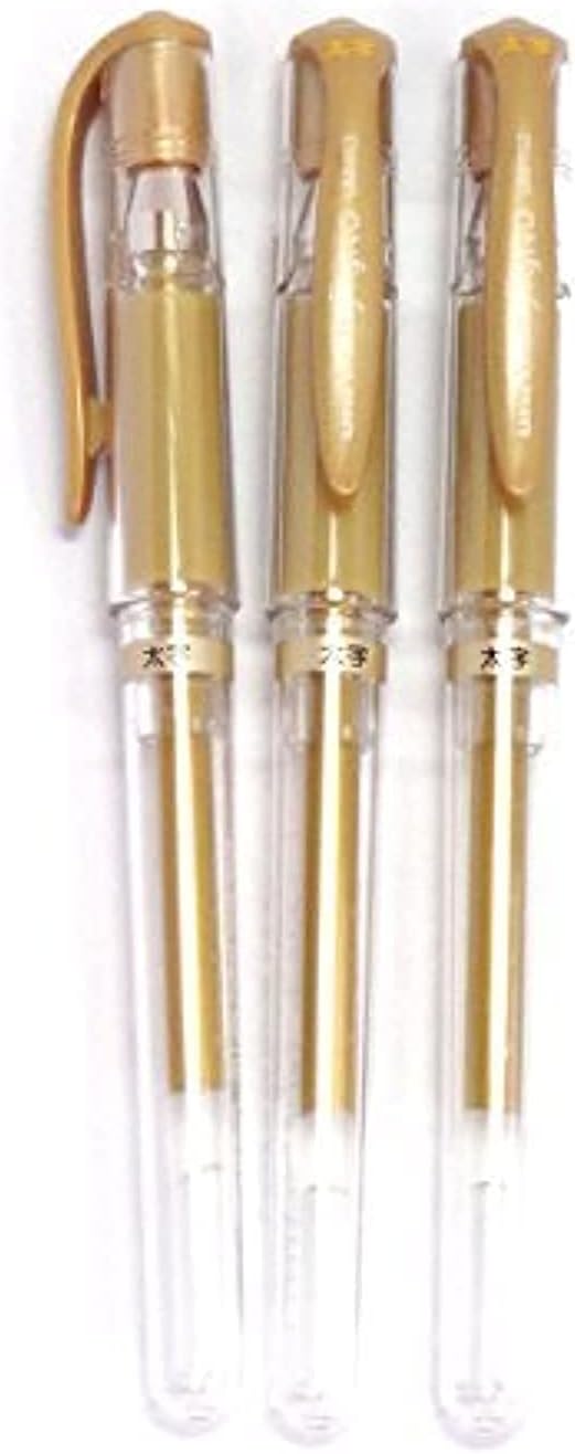 Uni-Ball Signo Broad Point Gel Impact Pen - 1.0mm- Gold Ink /Total 6Pens Set