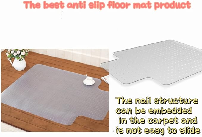 Office Chair Mat for Carpet with Studs, Desk Chair Mat for Carpeted Floor,Floor Mat for Carpet Office Chair,Plastic Carpet Chair Mat Floor Protector (36"x48"-Convex)