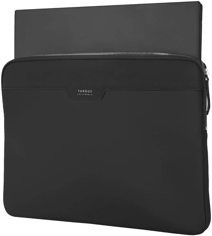Targus Newport Modern Style Sleeve with Durable Water-Repellent Nylon, Back Zip Pocket Pouch, Protective Slipcase fits 11-12-Inch Laptop/Notebook, Black (TSS1001GL)