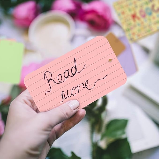 Koogel 300 Pcs Colored Index Cards, 3 x 5 Inch Study Notecards with Ring for School, Learning, Memory