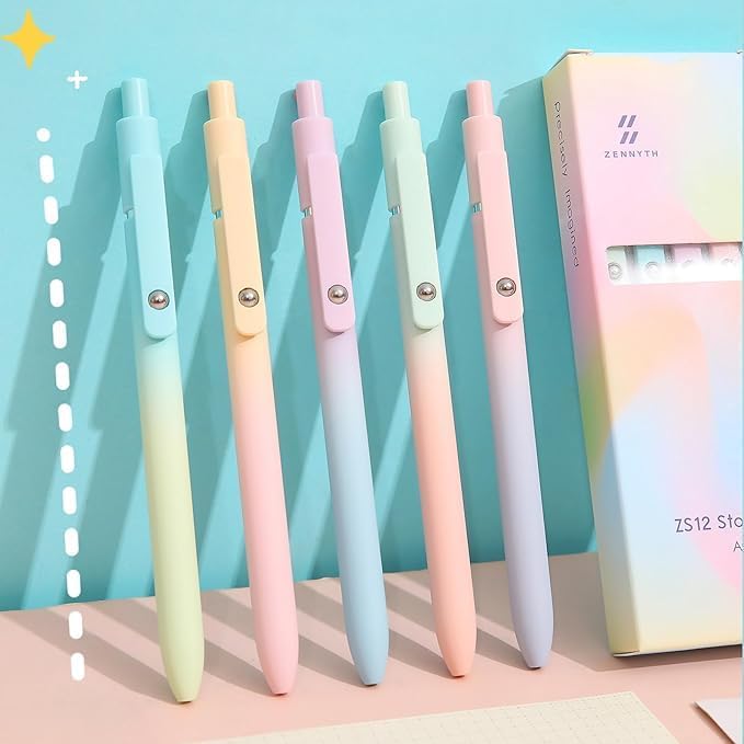 ITAWIXS Aesthetic Gel Ink Pens, 10pcs Fine Point Smooth Writing Pens, Office Desk Accessories, Cute Morandi Pens for journaling School Office Supplies, Gifts for Women and Men