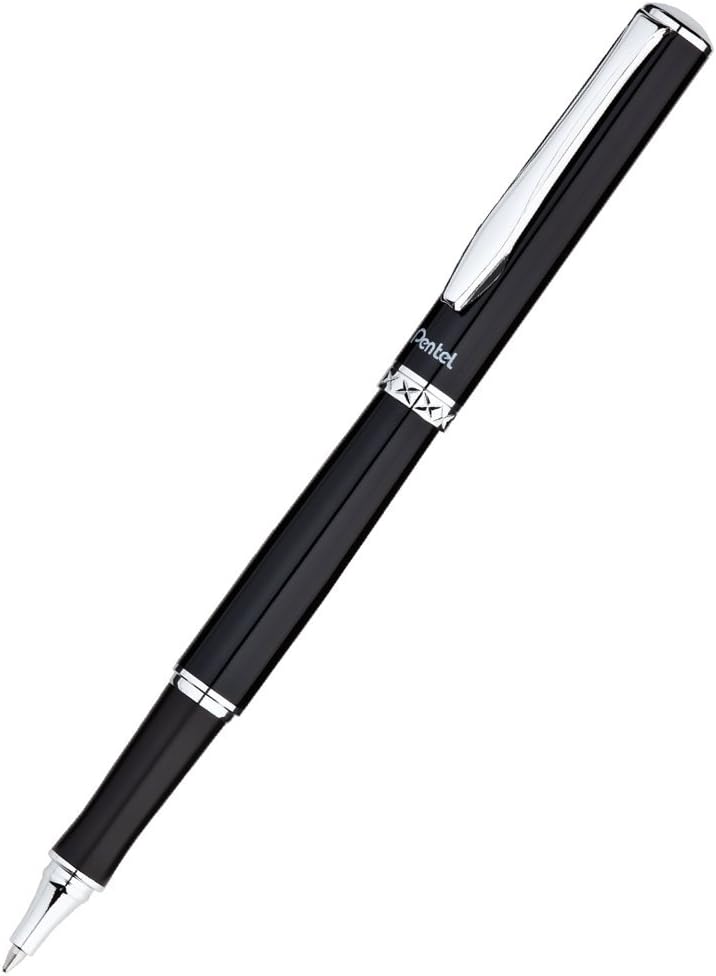 Pentel Libretto Roller Gel Pen and Pencil Set with Gift Box, Pen 0.7mm and Pencil 0.5mm, Black Barrels (K6A8A-A)