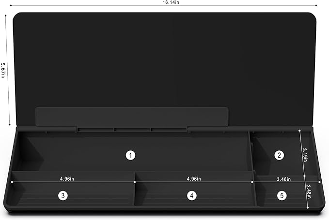 TOWON Black Desktop Whiteboard with todo List Templates, White Board Dry Erase Small for Desk, Glass Reminder Memo Notepad to-do List Dry Erase with Storage, Lined & Free Section, 16x7 Inches