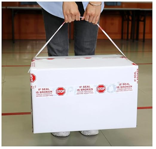 Heavy Duty Packing Stop Tape for Shipping,Packing and Moving 2" Wide x 2.0 Mil Thick -110 Yrd Roll -Acrylic Adhesive Tape for Box Sealing. (1 Roll, Stop, 2" Wide x 110 yds)