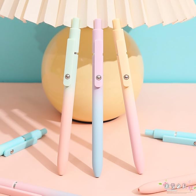 Gel Pens, 5 Pcs Retractable Gel Ink Pens, 0.7mm Fine Point Smooth Writing Pens,High-End Series for Journaling Note Taking, School Office Supplies for Women Men Student(Gradient Morandi)