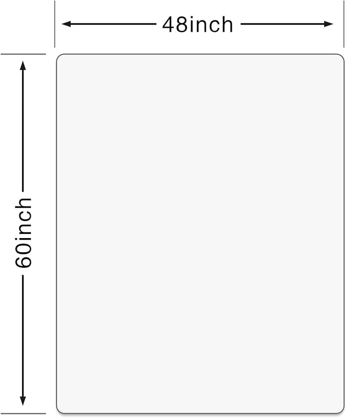 Office Chair Mat for Hardwood Floor, Desk Chair Mat with Non-Slip Texture, Rectangle Hard Floor Plastic Chair Floor Mat with Milled Edge (48"x60" inch)