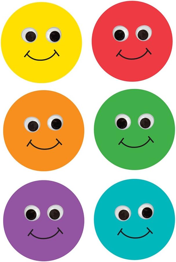 Hygloss Products Happy Multi-Color Smiley Face Classroom Accents – Creative Teaching Resources – 6 Inches, 30 Pack