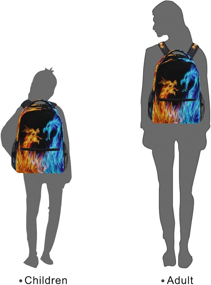 Blueangle Fiery Azure Dragon Printing Computer Backpack - Lightweight School Bag