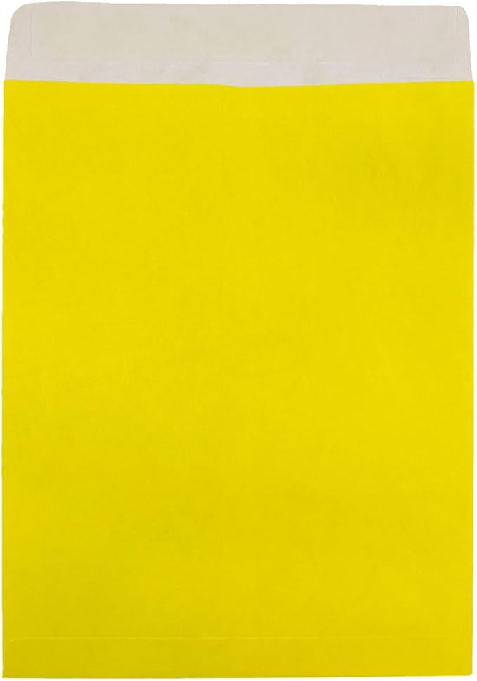 JAM PAPER Tyvek Tear-Proof Open End Catalog Envelopes - 10 x 13 - Yellow - 25/Pack