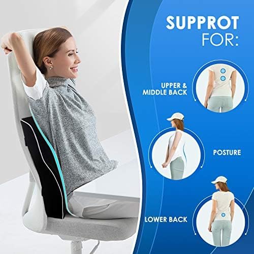 Gel Lumbar Support Pillow for Office Chair Car, Gaming Chair Lower Back Pain Relief Memory Foam Cushion with 3D Mesh Cover Ergonomic Orthopedic Back Rest
