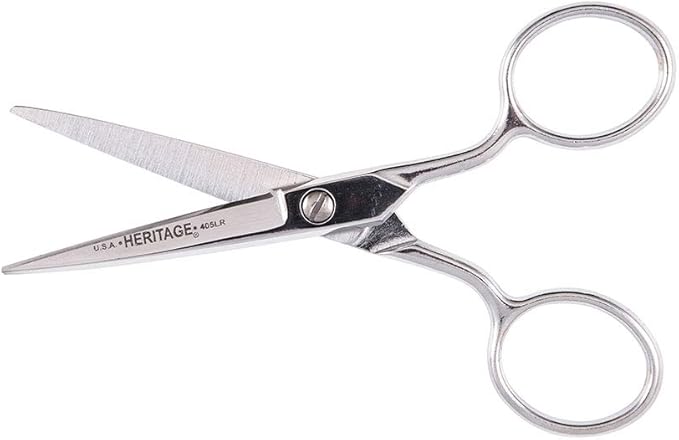 Klein Tools G405LR Scissors, Embroidery Scissor with Large Ring, Great for Sewing, Fabric, Electronics, More, 5-Inch (Pack of 3)