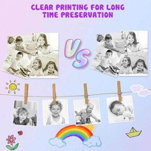 Kids Instant Print Camera Paper - 6 Rolls Thermal Printing Refill Set for Toddler Camera, Coreless Thermal Paper, Compatible with Thermal Printers