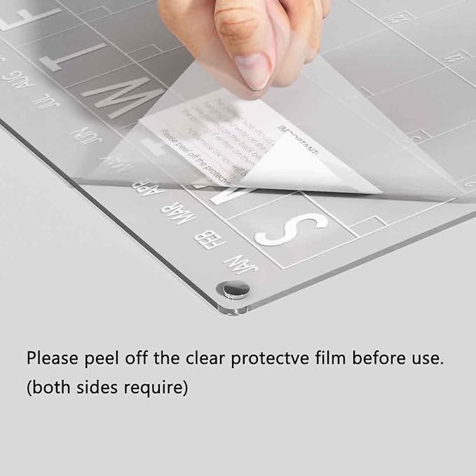 Acrylic Magnetic Dry Erase Board Calendar for Fridge, Clear Monthly and Weekly Meal Planner Whiteboard Refrigerator, Menu Board for Kitchen, w/ 8 Colors Markers, 15"x11"