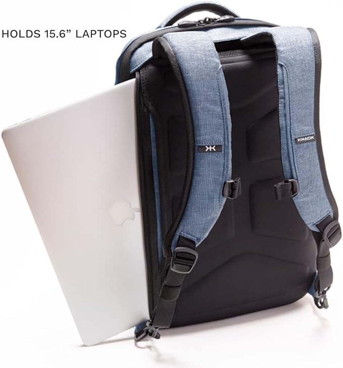 Knack Series 1 Laptop Backpack Fits up to 15 Inch - Knack Bags Carry-On Backpack, TSA Approved, Expandable Travel Backpacks With 3 Day Outfit Capacity (Indigo Blue, Medium)