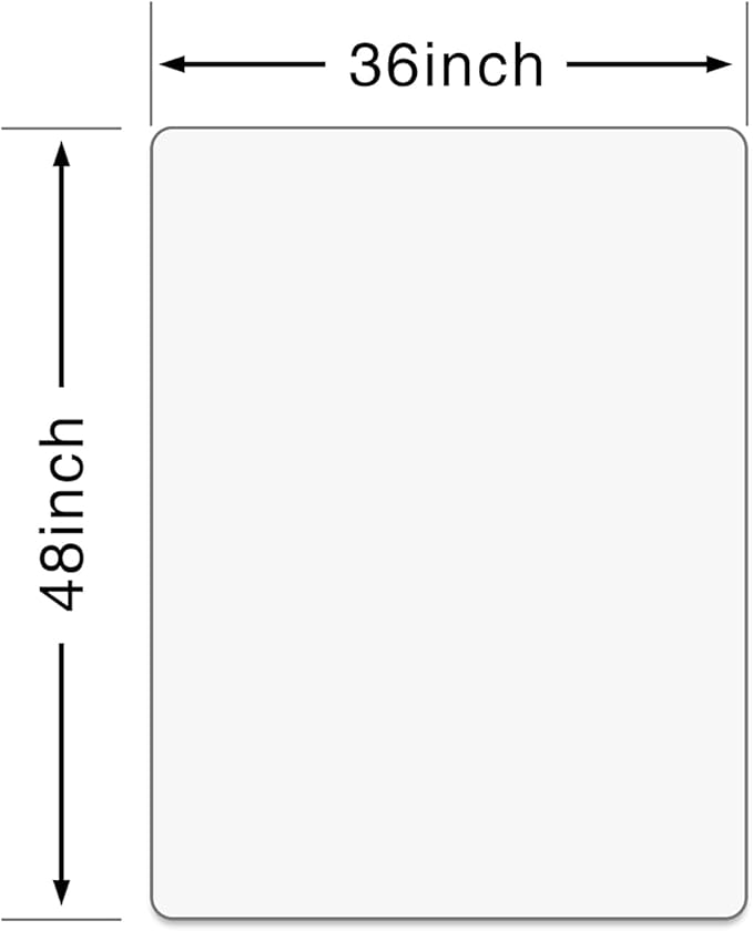 Office Chair Mat for Hardwood Floor, Plastic Floor Mat with Non-Slip Texture, Rectangle Hard Floor Desk Chair Mat with Milled Edge (36"x48" inch)