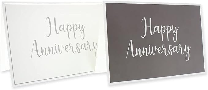 Juvale 36 Pack Happy Anniversary Cards with Envelopes for Work, Wedding, Employees, 6 Designs (Blank Inside, 4x6 In)