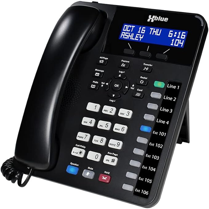 XBLUE X16 Plus Small Business Phone System Bundle with (10) XD10 Digital Phones - Capacity is (6) Outside Line & (16) Digital Phones - Includes Auto Attendant, Voicemail, Caller ID, Paging & Intercom