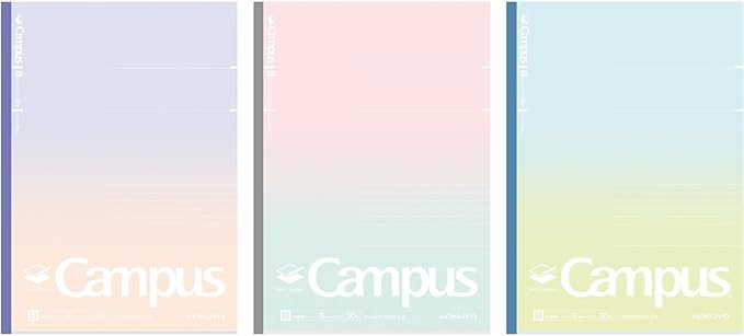 KOKUYO Composition Notebooks, 3 Pack Campus Smart B5 Comp Book with Dotted B 6mm Rule, 30 Sheets, School Lined Notebook in Souffle Tone, Journal Notebook for Women Note Taking. (NO-GS3CWBT-L2X3)