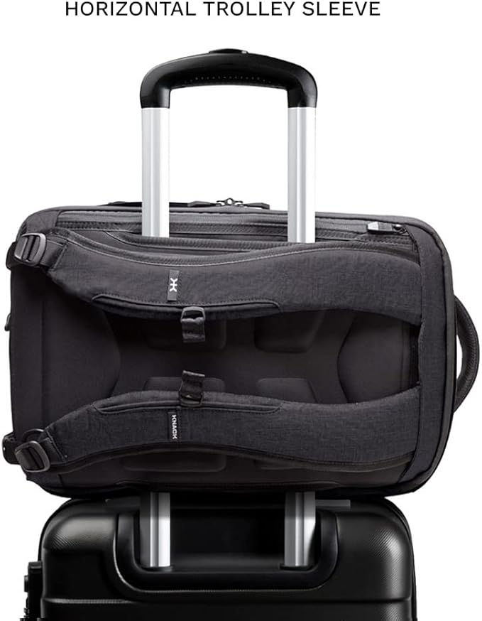 Knack Series 1 Laptop Backpack Fits up to 15 Inch - Knack Bags Carry-On Backpack, TSA Approved, Expandable Travel Backpacks With 3 Day Outfit Capacity (Stealth Black, Medium)