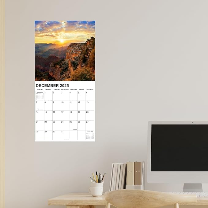 Calendar 2025, National Parks Calendar 2025-2026 from January 2025 - June 2026, 12" x 24" Opened 18 Months Calendar, Full Page Months Thick & Sturdy Paper for Gift Perfect Calendar Organizing & Planning