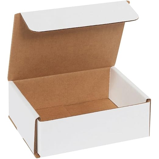 Aviditi White Corrugated Cardboard Mailing Boxes, 6 x 5 x 2 Inches, Pack of 50, Crush-Proof, for Shipping, Mailing and Storing