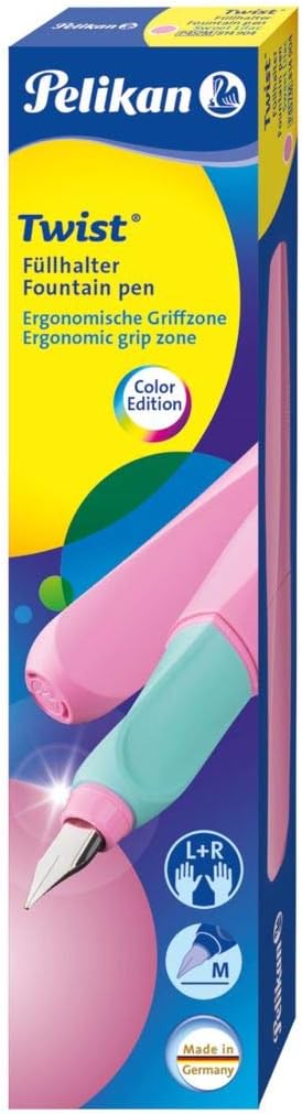 Pelikan Twist Fountain Pen with 1 Ink Cartridge, Medium Nib, Sweet Lilac, Boxed (814904)