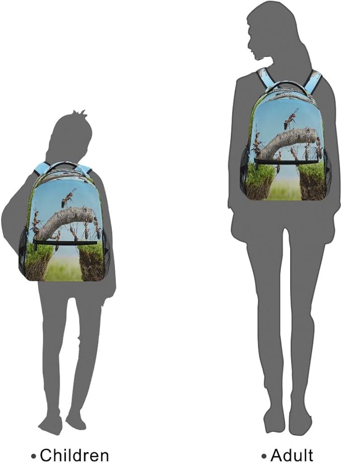 Blueangle Ant Team Backpack for Boy Girl Teens, Water Resistant School Backpack Lightweight Bookbag Casual Backpack