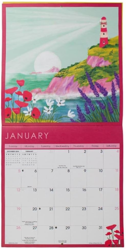 NIQUEA.D Beautiful Bright Places 2025 Wall Calendar