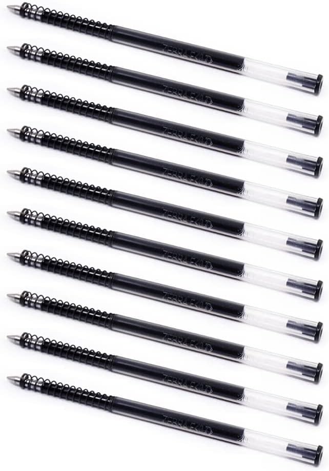 Zebra Pen F-Series Ballpoint Stainless Steel Pen Refill, Fine Point, 0.7mm, Blue Ink, 10-Pack,50071