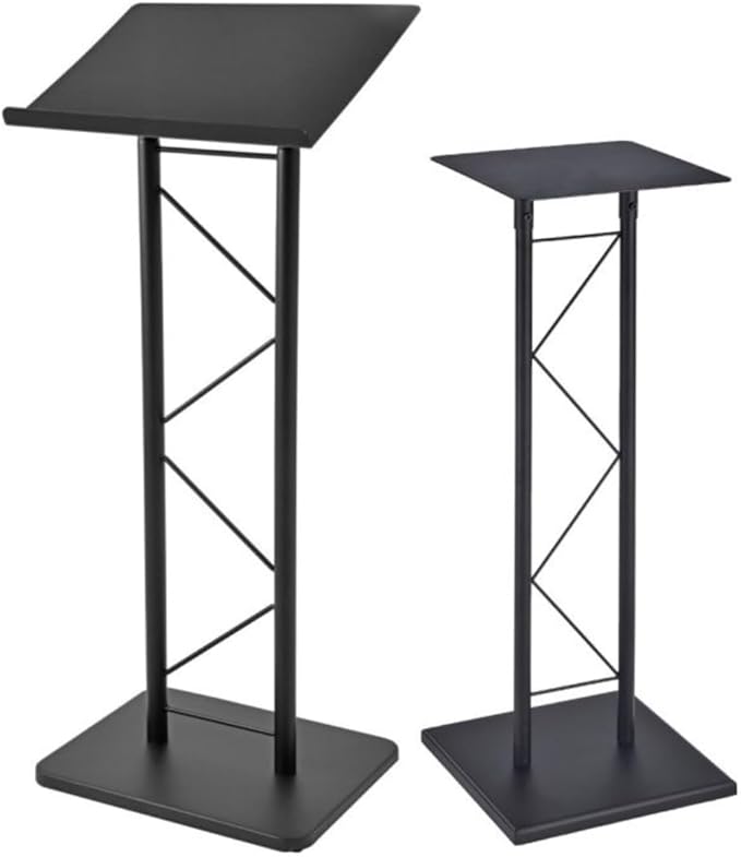 Kingdom KML7BPK1 Modern Black Metal Podium & Side Stand Bundle (KML7B + KMSTAND1)
