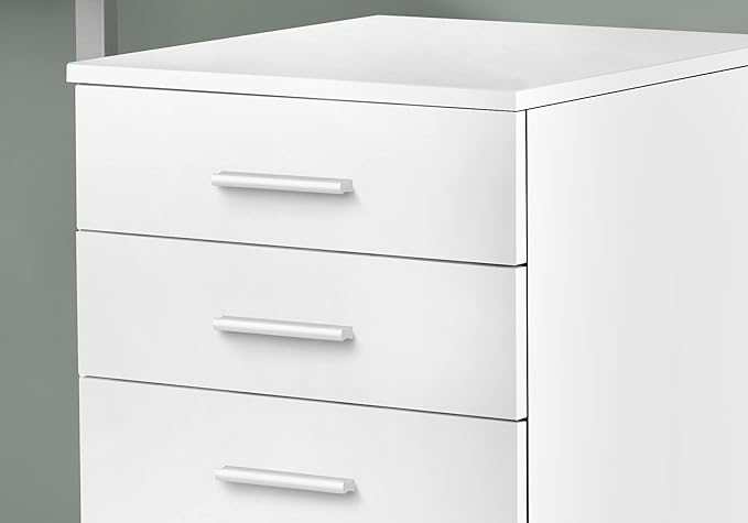 Monarch Specialties I 7780 File Cabinet, Rolling Mobile, Storage Drawers, Printer Stand, Office, Work, Laminate, White, Contemporary, Modern