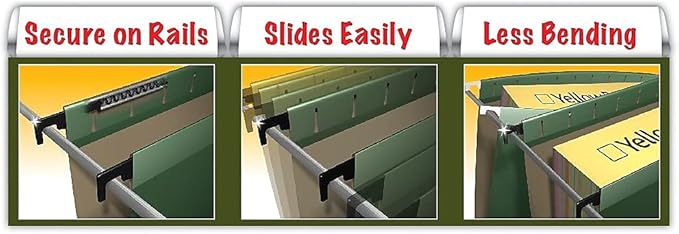 Pendaflex SureHook Reinforced Hanging Folders, Letter Size, Red, 20 per Box (6152 1/5 RED)