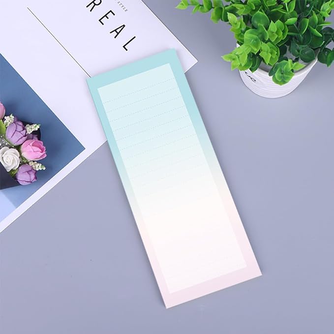 4 Pack Magnetic Notepads for Refrigerator, Full Magnet Back Design Magnetic Memo Pads, 50 Sheets per Note Pads To-Do List, Shopping List (Soft Gradient Style)