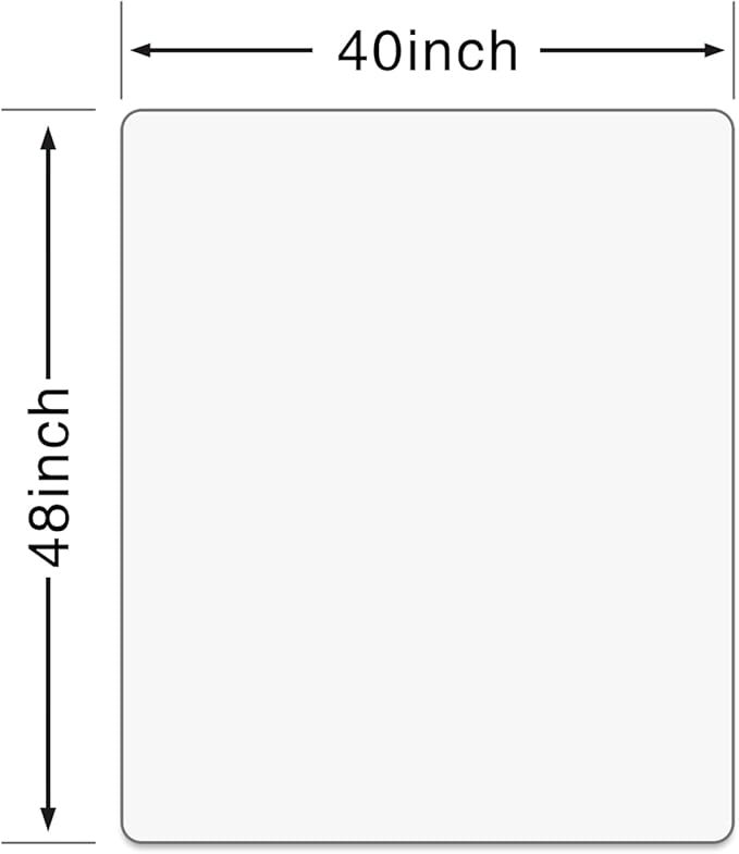 Desk Chair Mat for Hardwood Floor, Plastic Floor Protector Mat with Non-Slip Texture, Rectangle Hard Floor Computer Chair Mat with Milled Edge (40"x48" inch)