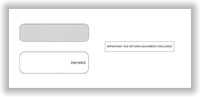 50 1099 NEC Tax Form Envelopes, Designed for Printed 1099 NEC Forms, Self-Seal, Double-Window, Security Tinted, 50 Pack